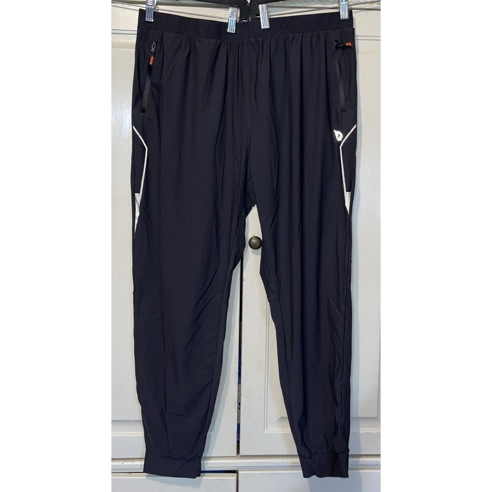 Baleaf Pants Men XXL Gray Joggers Reflective Stripes Casual Gym Walking Pockets